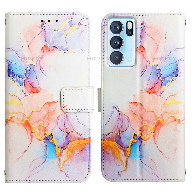 Coque Portefeuille Motif Fantaisie Livre Cuir Etui Clapet Y04B pour Oppo Reno6 Pro 5G India Bleu Plus