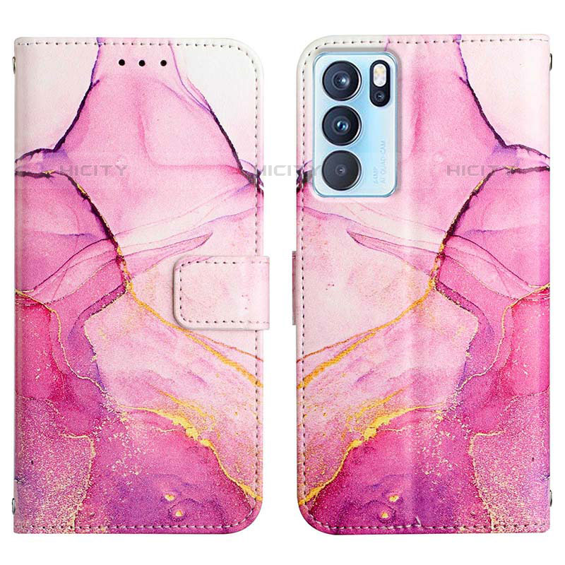 Coque Portefeuille Motif Fantaisie Livre Cuir Etui Clapet Y04B pour Oppo Reno6 Pro 5G India Rose Rouge Plus