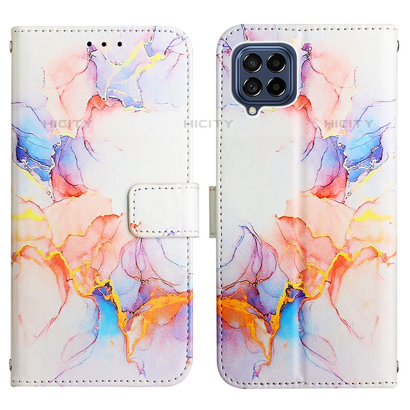 Coque Portefeuille Motif Fantaisie Livre Cuir Etui Clapet Y04B pour Samsung Galaxy M53 5G Bleu Plus