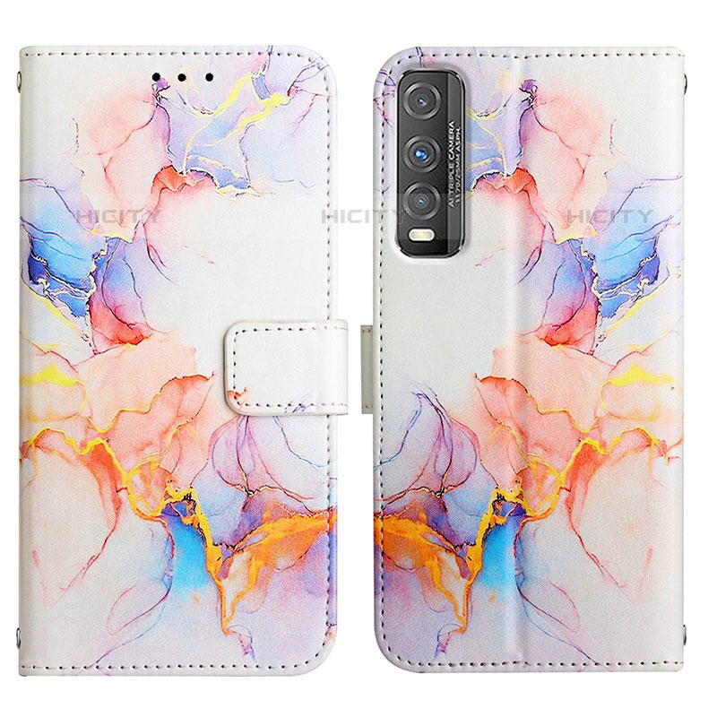 Coque Portefeuille Motif Fantaisie Livre Cuir Etui Clapet Y04B pour Vivo iQOO U1 Bleu Plus