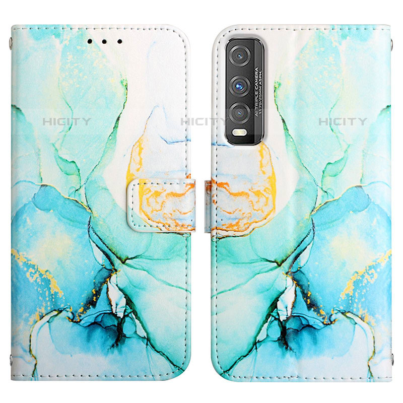 Coque Portefeuille Motif Fantaisie Livre Cuir Etui Clapet Y04B pour Vivo Y70S 5G Vert Plus