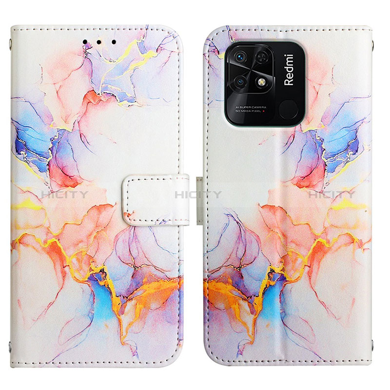 Coque Portefeuille Motif Fantaisie Livre Cuir Etui Clapet Y04B pour Xiaomi Redmi 10C 4G Bleu Plus