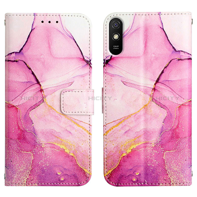 Coque Portefeuille Motif Fantaisie Livre Cuir Etui Clapet Y04B pour Xiaomi Redmi 9i Rose Rouge Plus