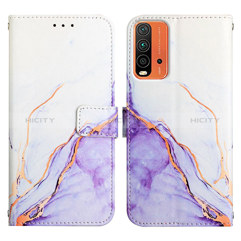 Coque Portefeuille Motif Fantaisie Livre Cuir Etui Clapet Y04B pour Xiaomi Redmi Note 9 4G Violet Plus