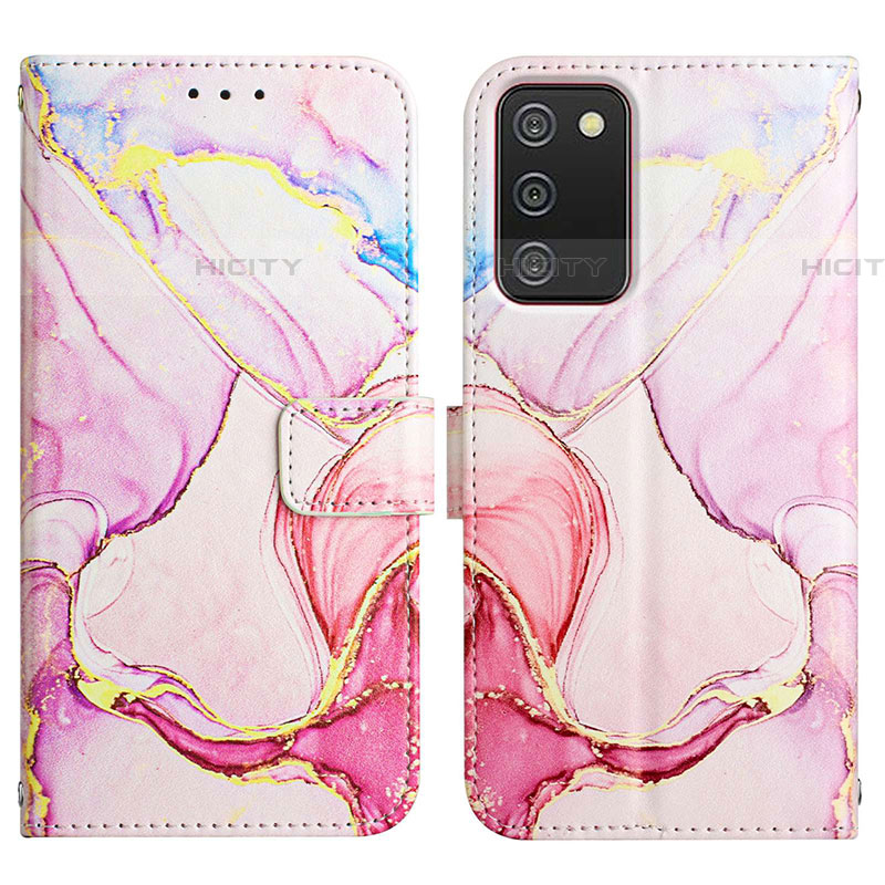 Coque Portefeuille Motif Fantaisie Livre Cuir Etui Clapet Y05B pour Samsung Galaxy A03s Rose Plus