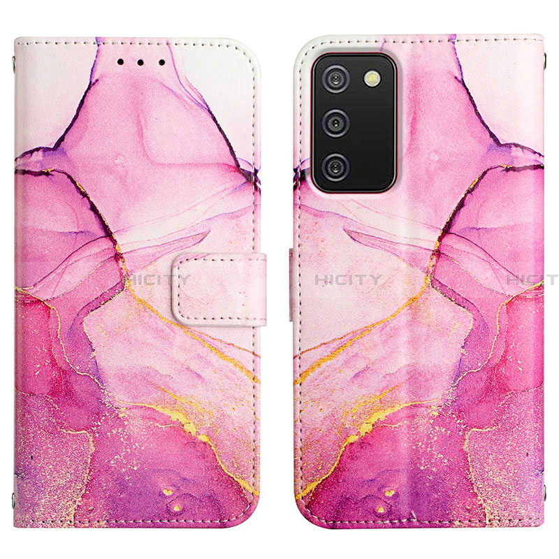 Coque Portefeuille Motif Fantaisie Livre Cuir Etui Clapet Y05B pour Samsung Galaxy F02S SM-E025F Rose Rouge Plus