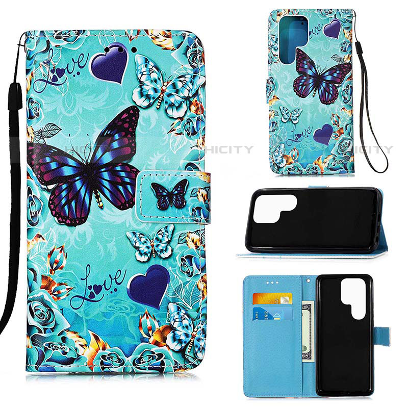 Coque Portefeuille Motif Fantaisie Livre Cuir Etui Clapet Y05B pour Samsung Galaxy S21 Ultra 5G Plus