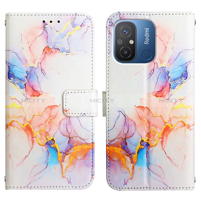 Coque Portefeuille Motif Fantaisie Livre Cuir Etui Clapet YB1 pour Xiaomi Poco C55 Bleu Plus