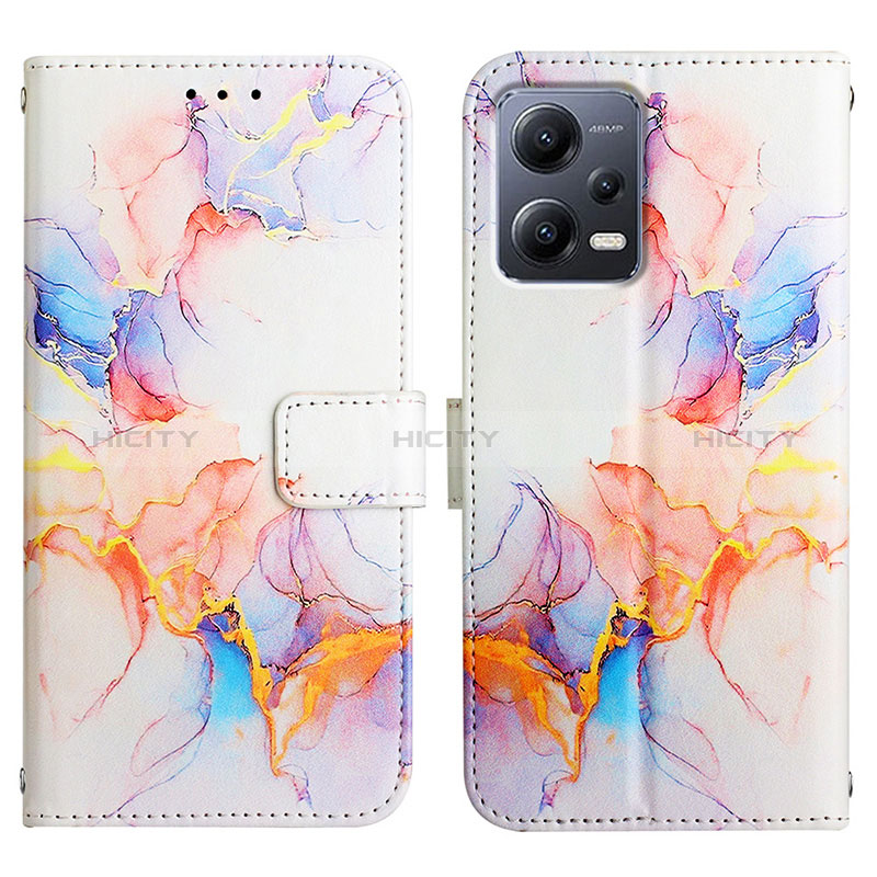 Coque Portefeuille Motif Fantaisie Livre Cuir Etui Clapet YB1 pour Xiaomi Redmi Note 12 5G Bleu Plus