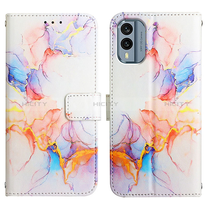 Coque Portefeuille Motif Fantaisie Livre Cuir Etui Clapet YB4 pour Nokia X30 5G Bleu Plus