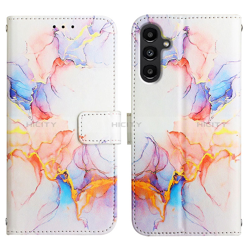 Coque Portefeuille Motif Fantaisie Livre Cuir Etui Clapet YB4 pour Samsung Galaxy A24 4G Bleu Plus