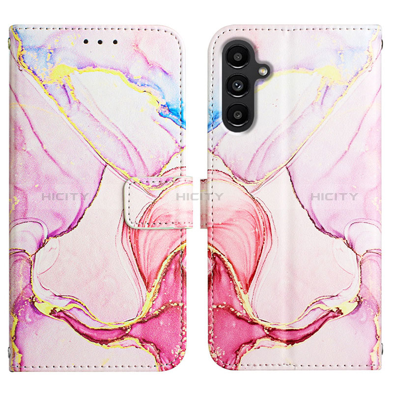 Coque Portefeuille Motif Fantaisie Livre Cuir Etui Clapet YB4 pour Samsung Galaxy A24 4G Rose Plus