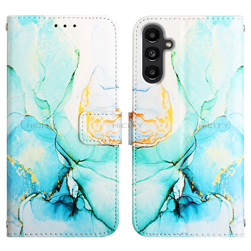 Coque Portefeuille Motif Fantaisie Livre Cuir Etui Clapet YB4 pour Samsung Galaxy A24 4G Vert Plus