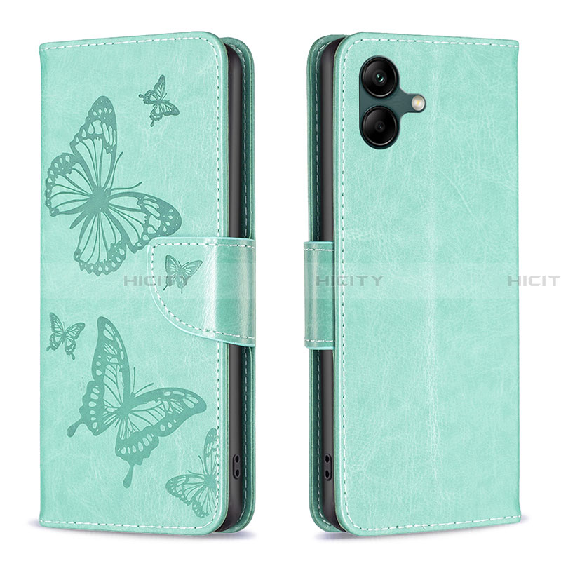 Coque Portefeuille Papillon Livre Cuir Etui Clapet B01F pour Samsung Galaxy A04 4G Vert Plus