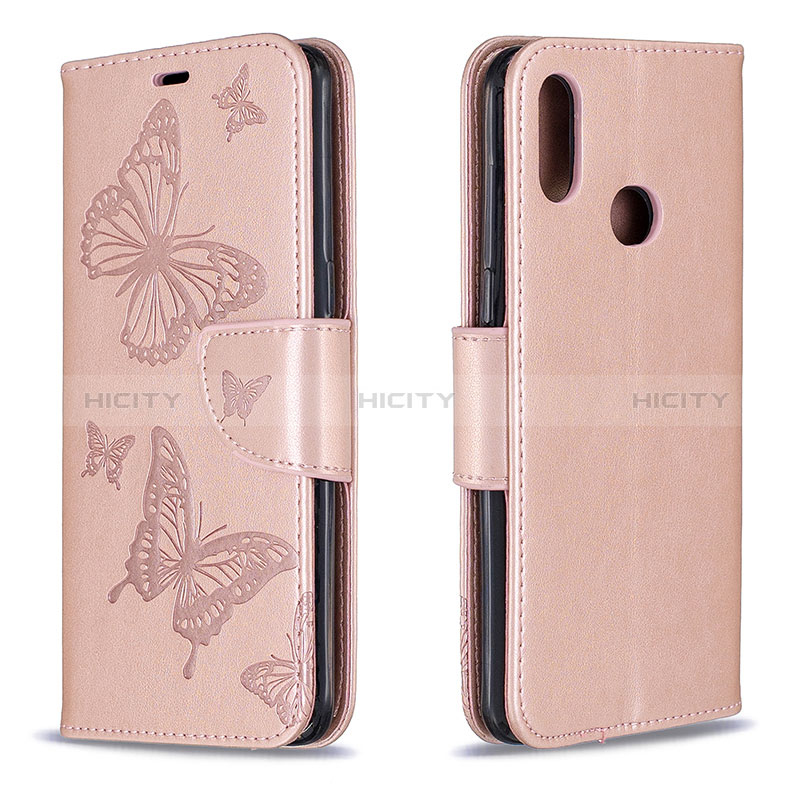 Coque Portefeuille Papillon Livre Cuir Etui Clapet B01F pour Samsung Galaxy A10s Or Rose Plus