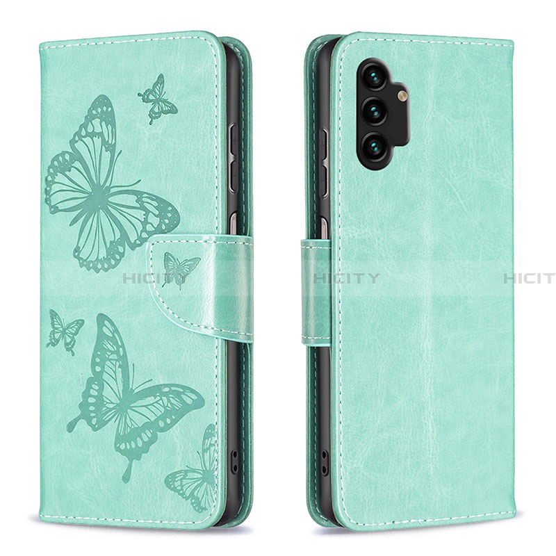 Coque Portefeuille Papillon Livre Cuir Etui Clapet B01F pour Samsung Galaxy A13 4G Or Rose Plus