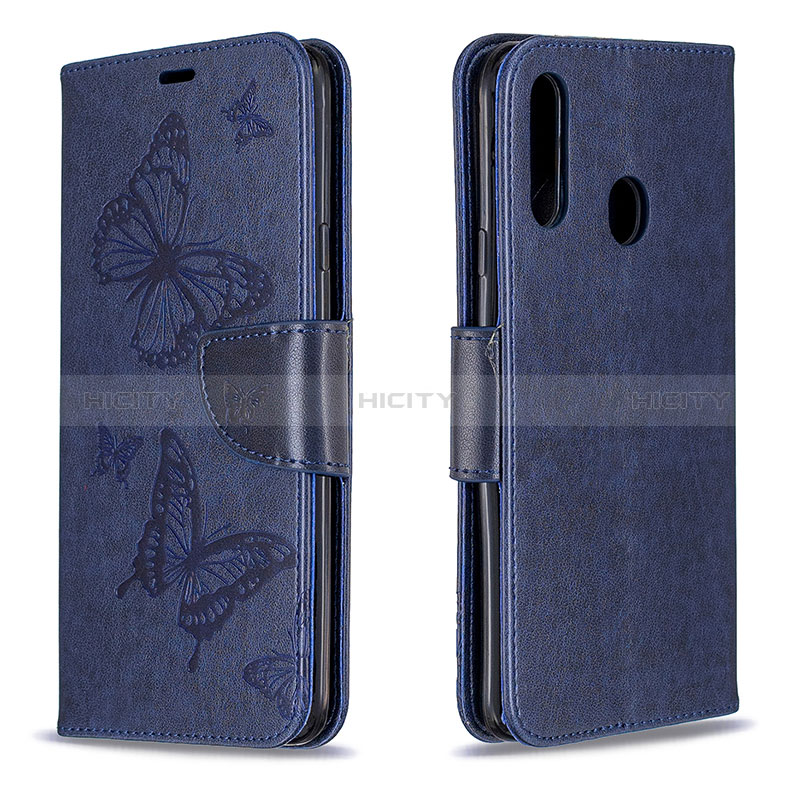 Coque Portefeuille Papillon Livre Cuir Etui Clapet B01F pour Samsung Galaxy A20s Bleu Plus