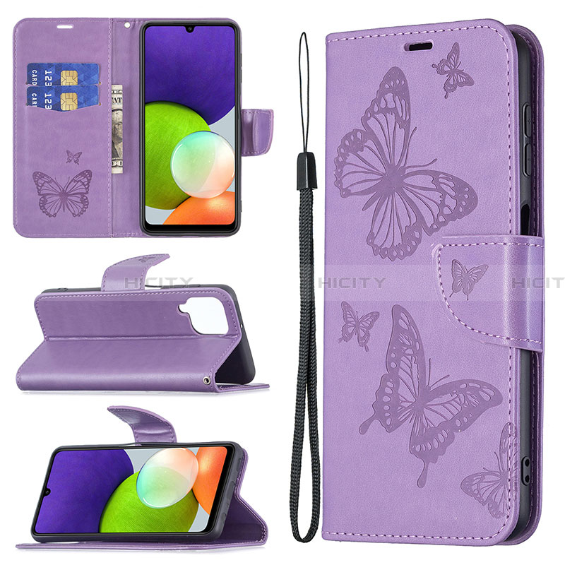 Coque Portefeuille Papillon Livre Cuir Etui Clapet B01F pour Samsung Galaxy A22 4G Plus