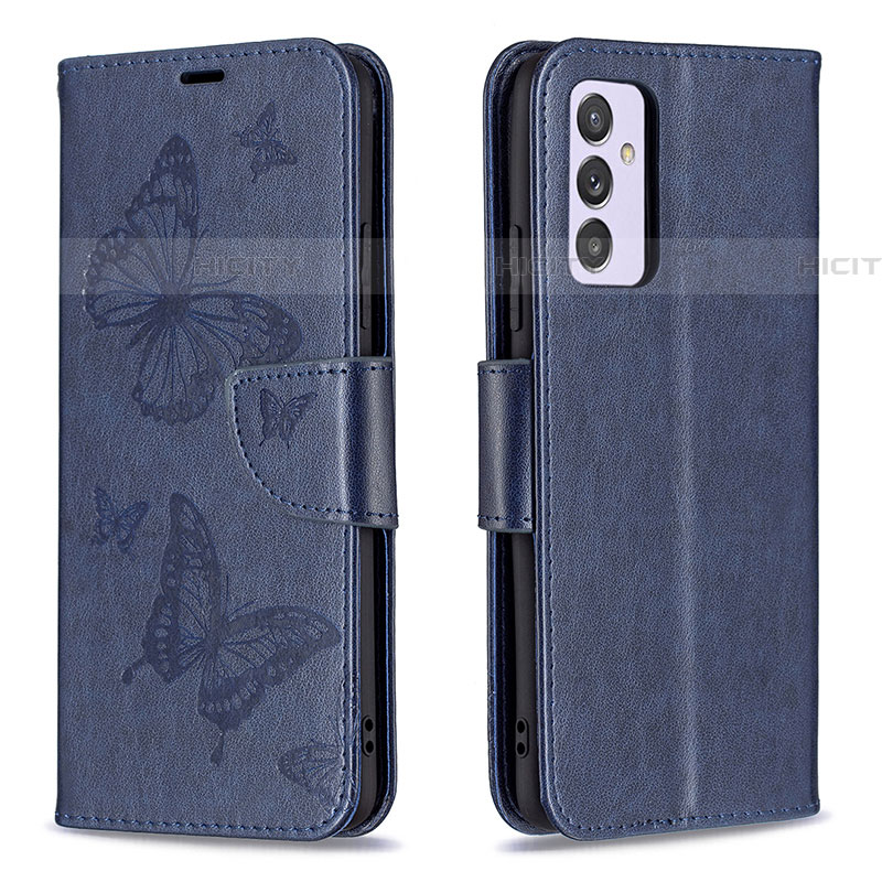 Coque Portefeuille Papillon Livre Cuir Etui Clapet B01F pour Samsung Galaxy A24 4G Bleu Plus