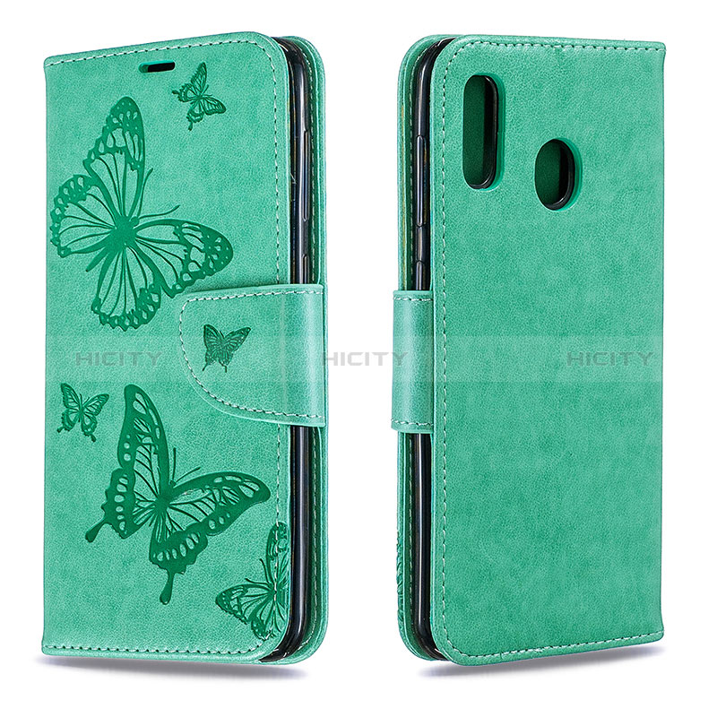 Coque Portefeuille Papillon Livre Cuir Etui Clapet B01F pour Samsung Galaxy A30 Or Rose Plus