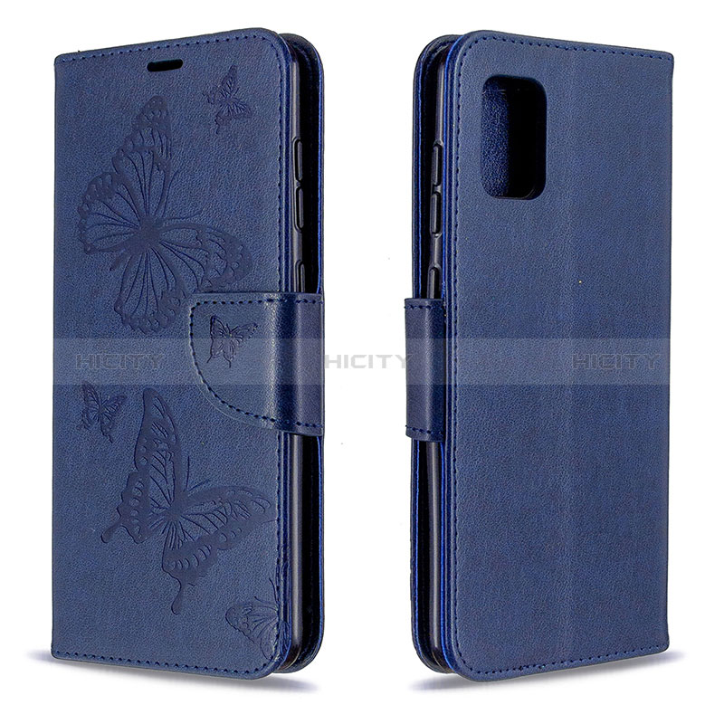 Coque Portefeuille Papillon Livre Cuir Etui Clapet B01F pour Samsung Galaxy A31 Bleu Plus