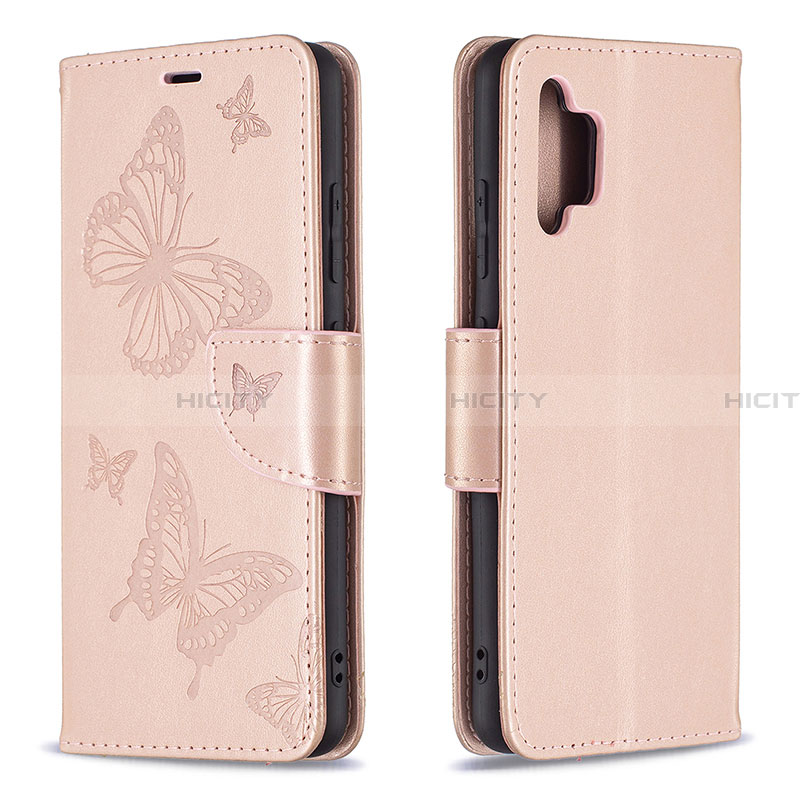 Coque Portefeuille Papillon Livre Cuir Etui Clapet B01F pour Samsung Galaxy A32 4G Or Rose Plus