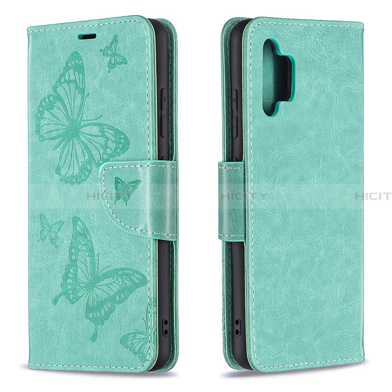 Coque Portefeuille Papillon Livre Cuir Etui Clapet B01F pour Samsung Galaxy A32 5G Vert Plus