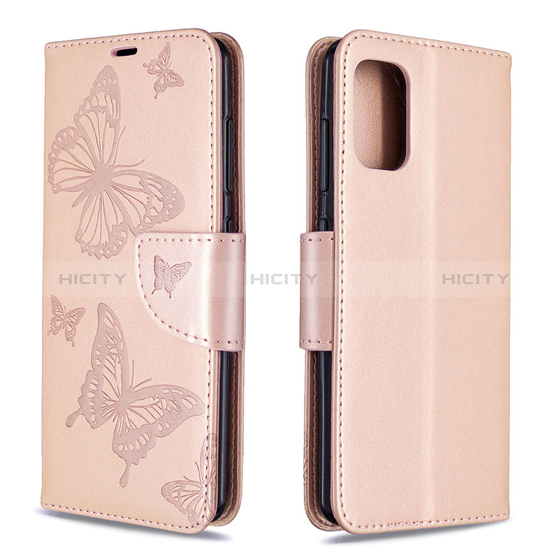 Coque Portefeuille Papillon Livre Cuir Etui Clapet B01F pour Samsung Galaxy A41 Or Rose Plus