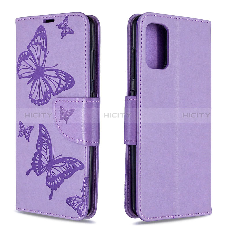 Coque Portefeuille Papillon Livre Cuir Etui Clapet B01F pour Samsung Galaxy A41 Violet Clair Plus