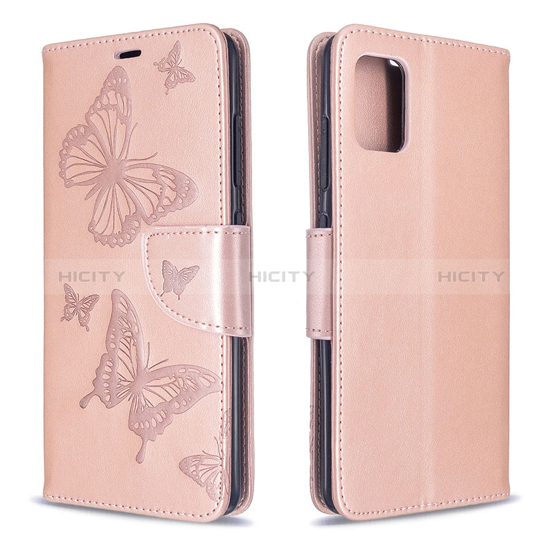 Coque Portefeuille Papillon Livre Cuir Etui Clapet B01F pour Samsung Galaxy A51 4G Or Rose Plus