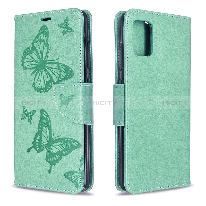 Coque Portefeuille Papillon Livre Cuir Etui Clapet B01F pour Samsung Galaxy A51 4G Vert Plus