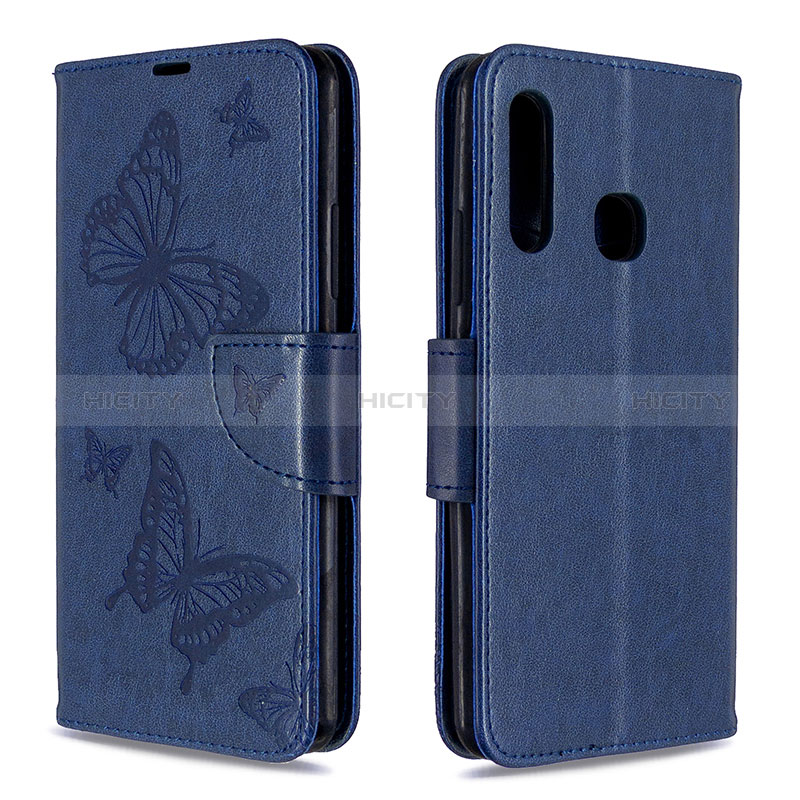 Coque Portefeuille Papillon Livre Cuir Etui Clapet B01F pour Samsung Galaxy A70E Bleu Plus