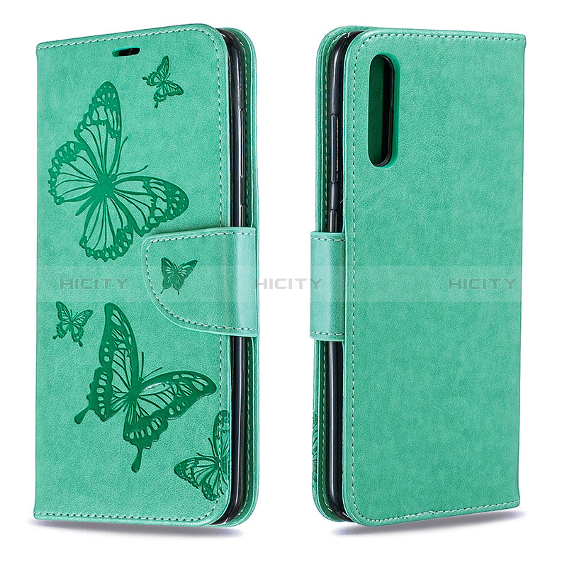 Coque Portefeuille Papillon Livre Cuir Etui Clapet B01F pour Samsung Galaxy A70S Vert Plus