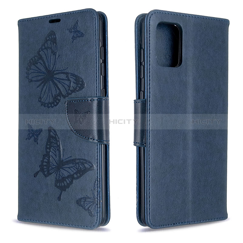 Coque Portefeuille Papillon Livre Cuir Etui Clapet B01F pour Samsung Galaxy A71 5G Bleu Plus