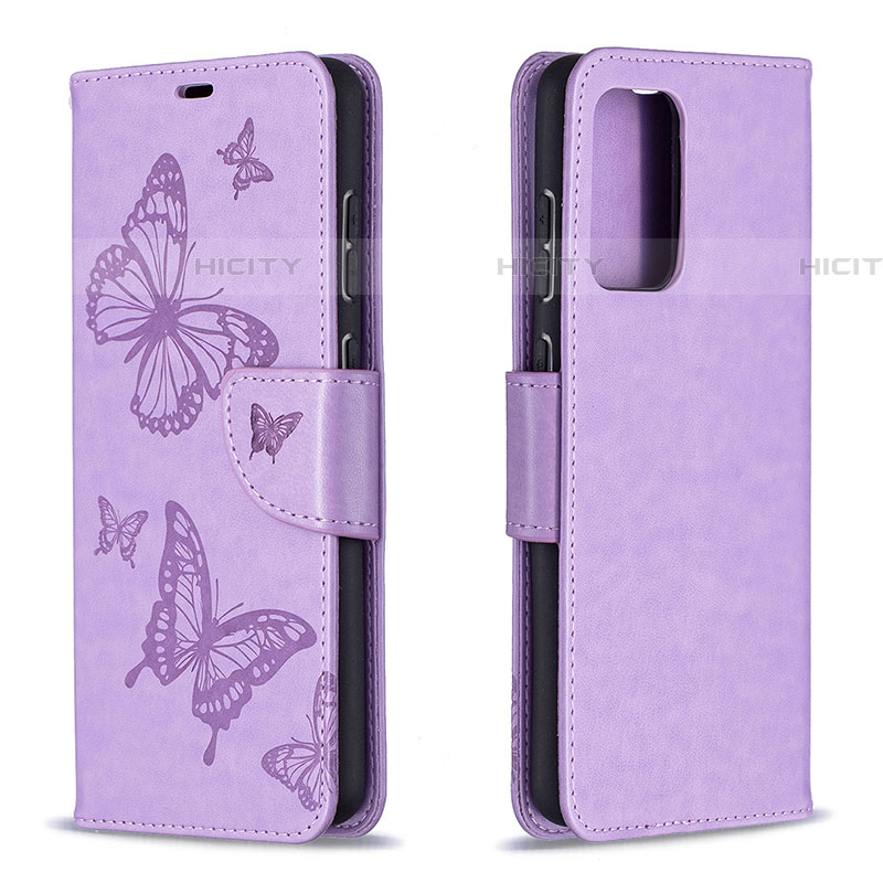 Coque Portefeuille Papillon Livre Cuir Etui Clapet B01F pour Samsung Galaxy A72 5G Violet Clair Plus