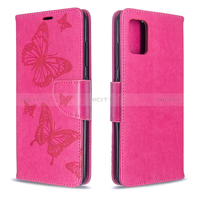 Coque Portefeuille Papillon Livre Cuir Etui Clapet B01F pour Samsung Galaxy M40S Rose Rouge Plus