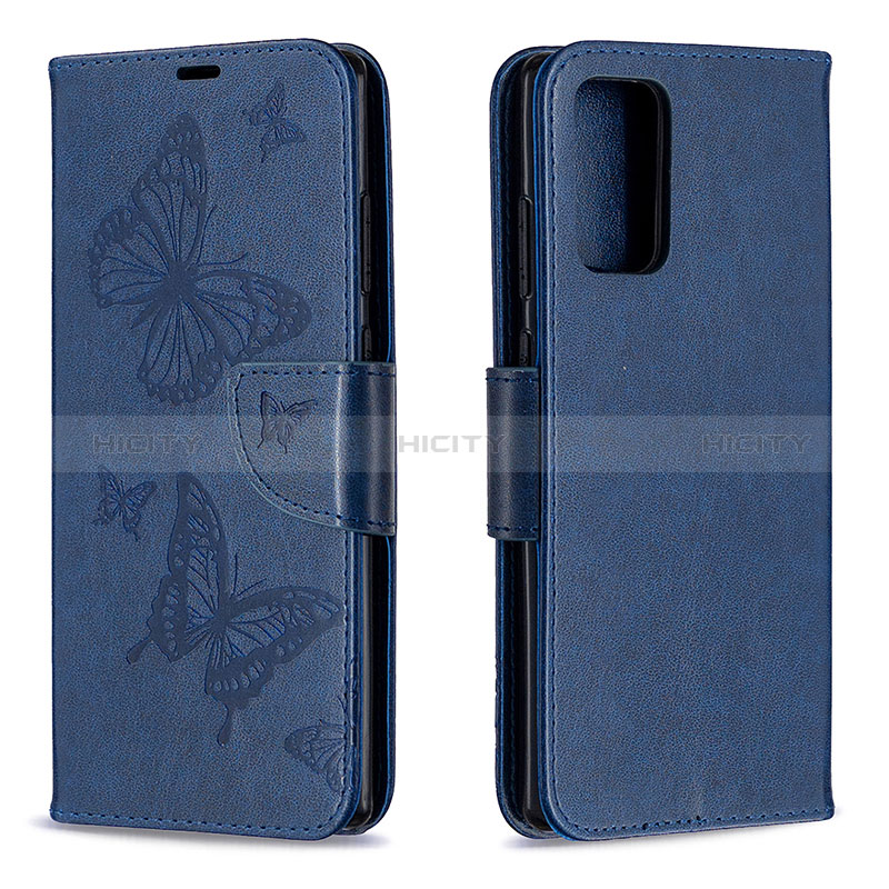 Coque Portefeuille Papillon Livre Cuir Etui Clapet B01F pour Samsung Galaxy Note 20 5G Bleu Plus