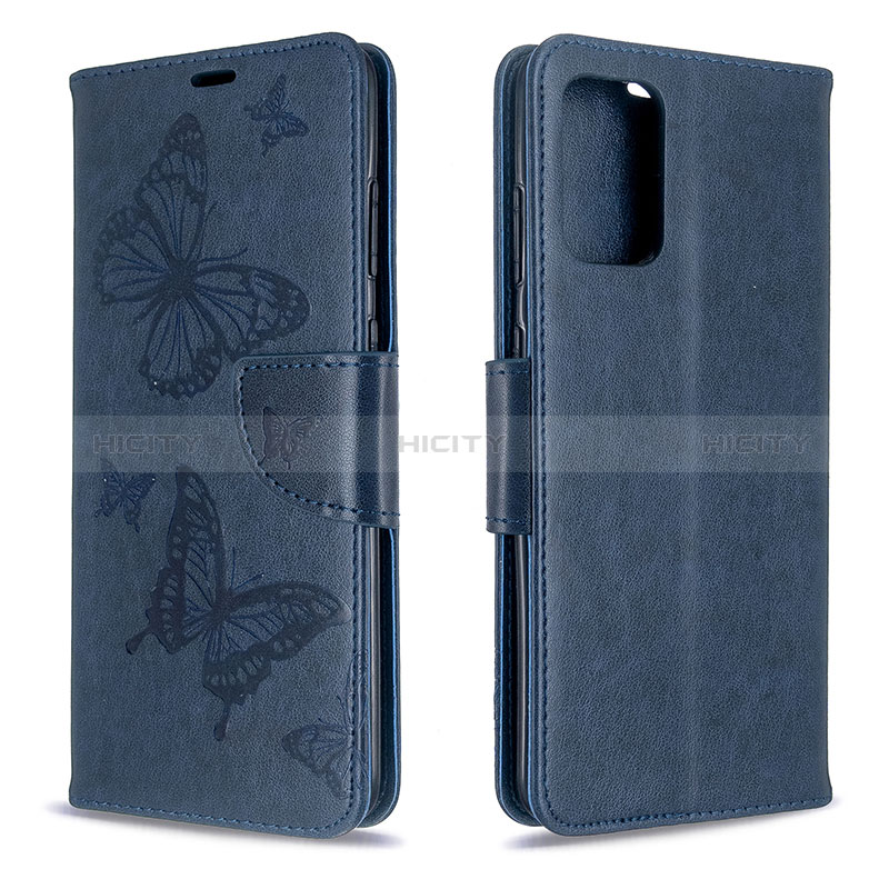 Coque Portefeuille Papillon Livre Cuir Etui Clapet B01F pour Samsung Galaxy S20 5G Bleu Plus