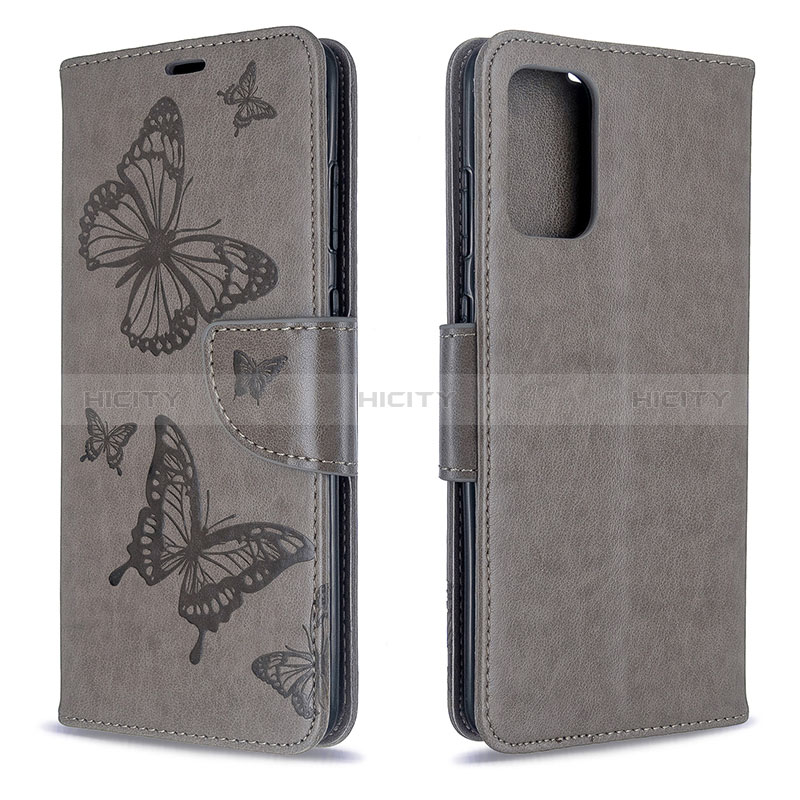 Coque Portefeuille Papillon Livre Cuir Etui Clapet B01F pour Samsung Galaxy S20 5G Gris Plus