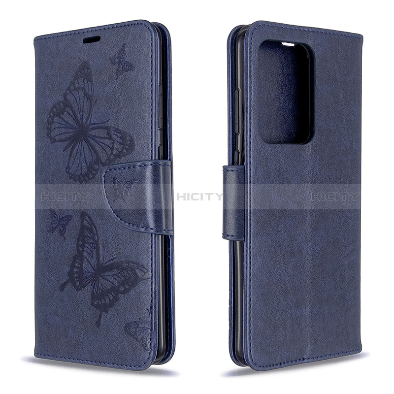 Coque Portefeuille Papillon Livre Cuir Etui Clapet B01F pour Samsung Galaxy S20 Plus 5G Bleu Plus