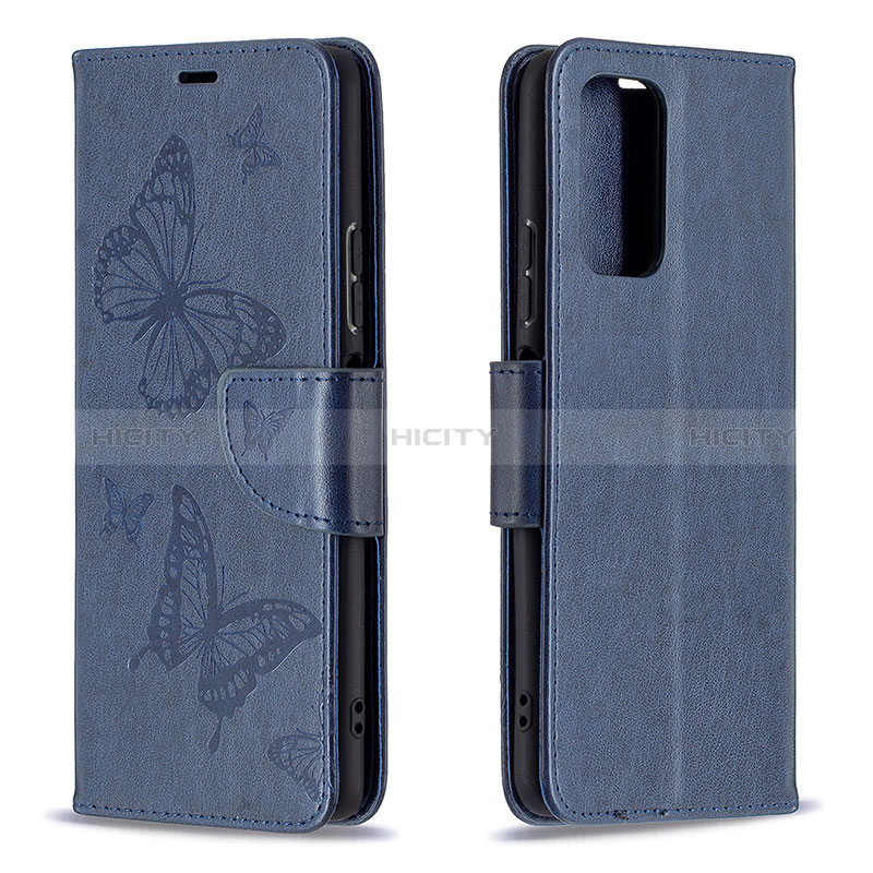 Coque Portefeuille Papillon Livre Cuir Etui Clapet B01F pour Xiaomi Redmi Note 10 Pro 4G Bleu Plus