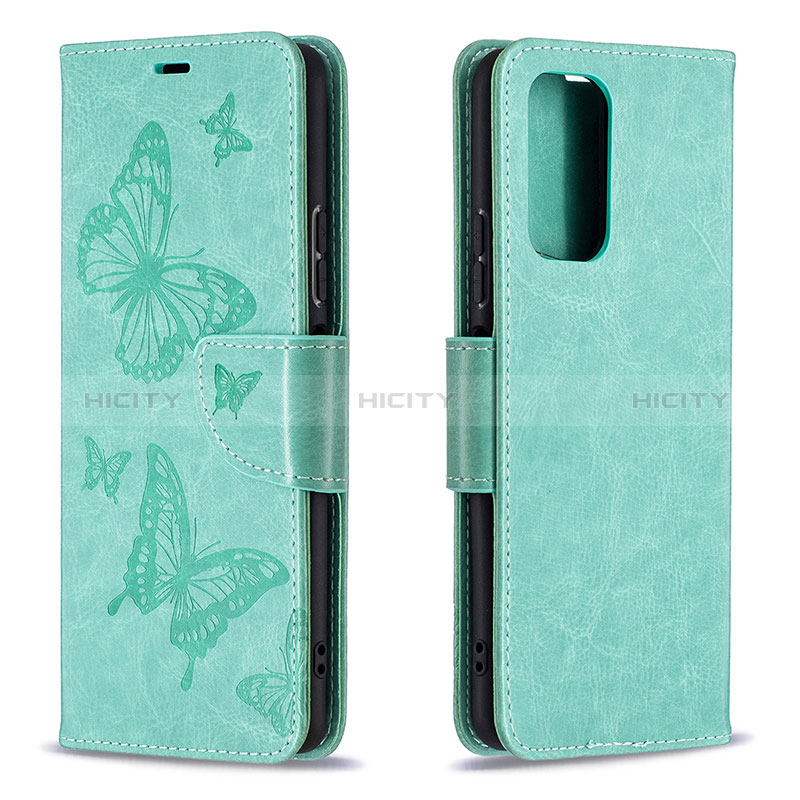 Coque Portefeuille Papillon Livre Cuir Etui Clapet B01F pour Xiaomi Redmi Note 10 Pro 4G Vert Plus