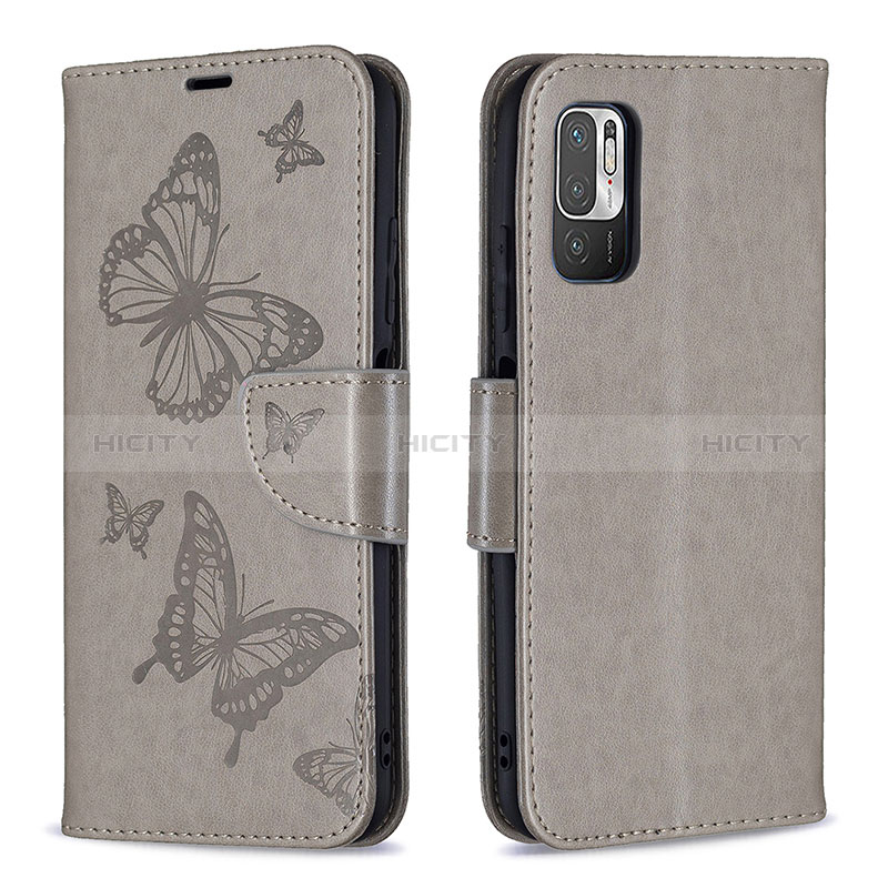 Coque Portefeuille Papillon Livre Cuir Etui Clapet B01F pour Xiaomi Redmi Note 11 SE 5G Gris Plus