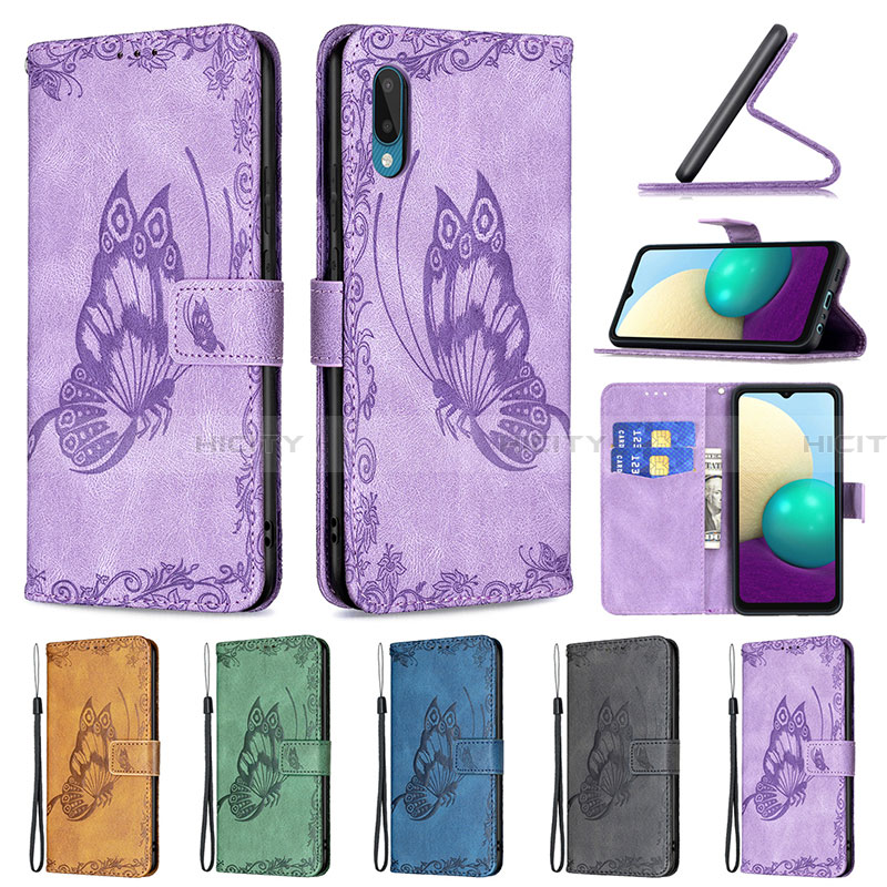 Coque Portefeuille Papillon Livre Cuir Etui Clapet B02F pour Samsung Galaxy A02 Plus
