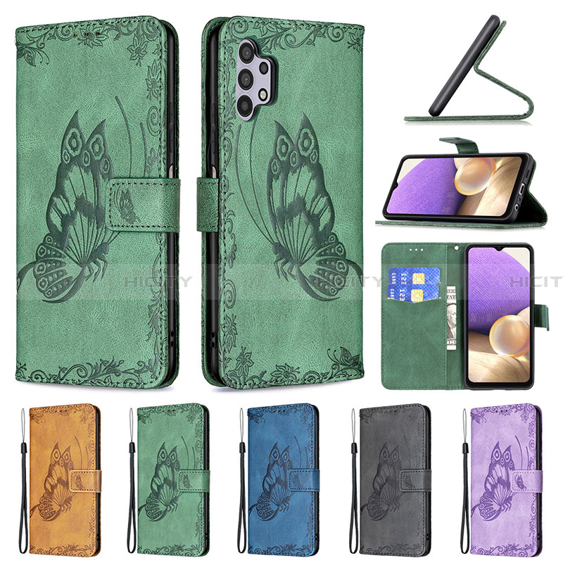 Coque Portefeuille Papillon Livre Cuir Etui Clapet B02F pour Samsung Galaxy A32 4G Plus