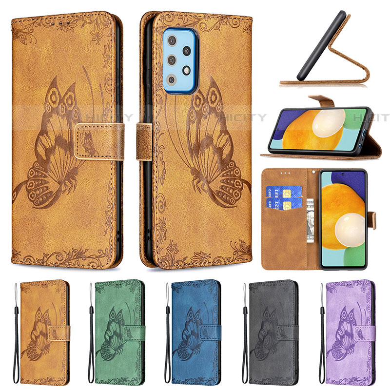 Coque Portefeuille Papillon Livre Cuir Etui Clapet B02F pour Samsung Galaxy A52 5G Plus