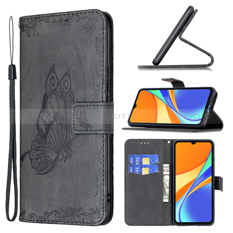 Coque Portefeuille Papillon Livre Cuir Etui Clapet B02F pour Xiaomi POCO C3 Plus