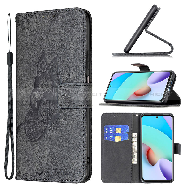 Coque Portefeuille Papillon Livre Cuir Etui Clapet B02F pour Xiaomi Redmi 10 4G Plus