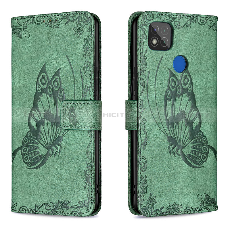 Coque Portefeuille Papillon Livre Cuir Etui Clapet B02F pour Xiaomi Redmi 9 India Plus