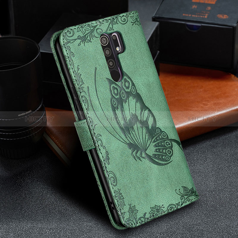 Coque Portefeuille Papillon Livre Cuir Etui Clapet B02F pour Xiaomi Redmi 9 Plus